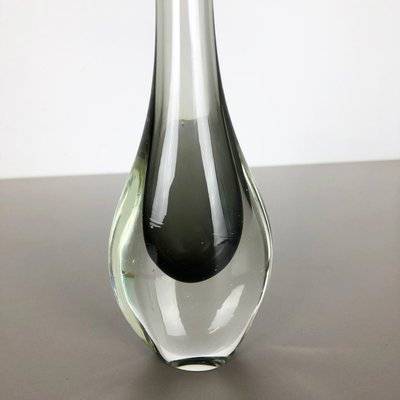 Italian Grey Murano Glass Sommerso Single-Stem Vase by Flavio Poli, 1960s-QZ-1088627