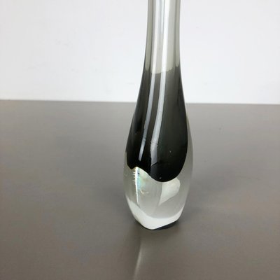 Italian Grey Murano Glass Sommerso Single-Stem Vase by Flavio Poli, 1960s-QZ-1088627