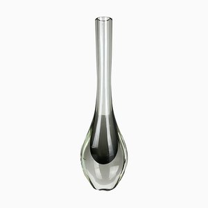 Italian Grey Murano Glass Sommerso Single-Stem Vase by Flavio Poli, 1960s-QZ-1088627