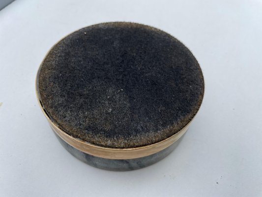 Italian Grey Vide Poche Ashtray in Marble and Brass, 1960-UR-1290018