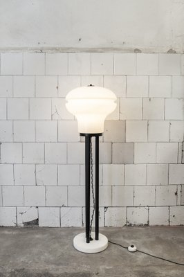 Italian Ground Lamp in Glass Iron and Marble, 1970s-VCV-1382604