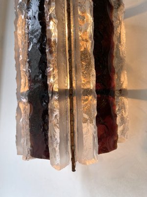 Italian Hammered Glass and Gilt Wrought Iron Sconces from Longobard, 1970s, Set of 2-FUE-1410999