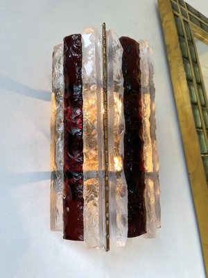 Italian Hammered Glass and Gilt Wrought Iron Sconces from Longobard, 1970s, Set of 2-FUE-1410999