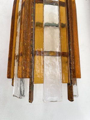 Italian Hammered Glass and Gilt Wrought Iron Sconces from Longobard, 1970s, Set of 2-FUE-1454610