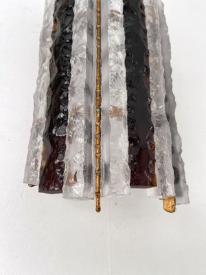 Italian Hammered Glass and Gilt Wrought Iron Sconces from Longobard, 1970s, Set of 2-FUE-1410999