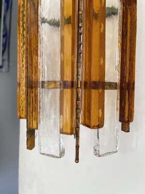 Italian Hammered Glass and Gilt Wrought Iron Sconces from Longobard, 1970s, Set of 2-FUE-1454610