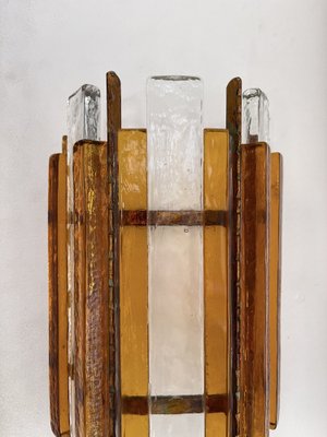 Italian Hammered Glass and Gilt Wrought Iron Sconces from Longobard, 1970s, Set of 2-FUE-1454610