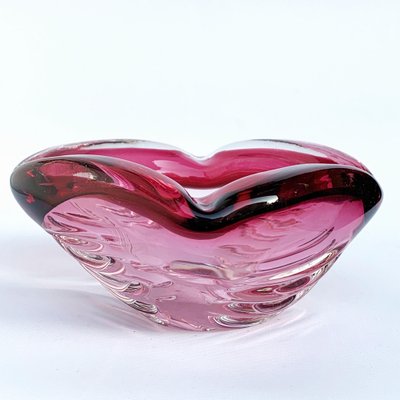 Italian Hand Blown Pink, Purple and Blue Sommerso Murano Glass Bowl from Seguso, 1960s-JDR-1126209