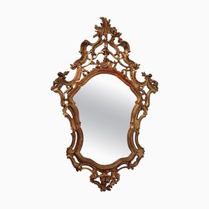 Italian Hand-Carved Gilded Rococo Mirror-FO-1297633