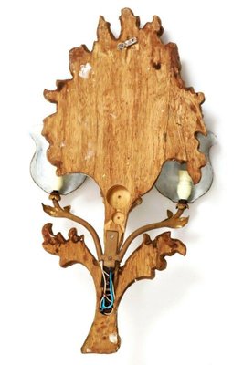 Italian Hand-Carved & Gilded Wooden Wall Relief Sconce-ESB-1376925