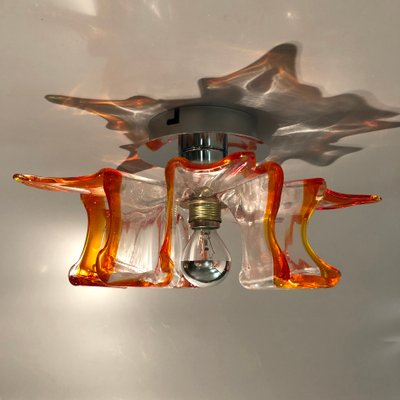 Italian Handcrafted Murano Glass Wall Light or Flush Mount from Effetre Murano, 1960s-HWV-742166