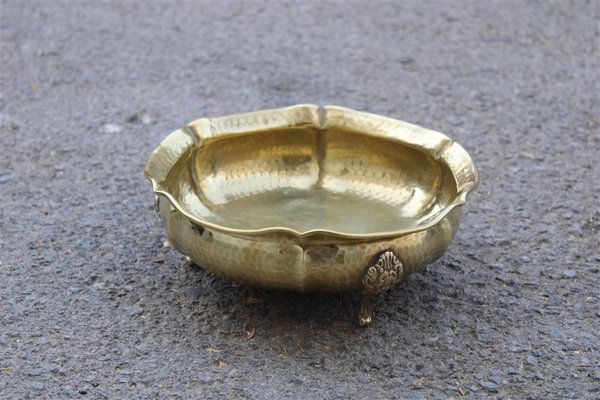 Italian Handmade Hammered Brass Bowl, 1970s-EH-703929