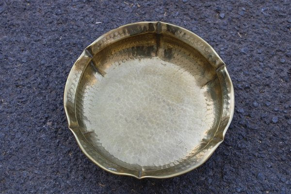 Italian Handmade Hammered Brass Bowl, 1970s-EH-703929