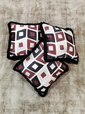 Italian Handmade Satin and Velvet Cushions, 1960s, Set of 3-QRS-712620