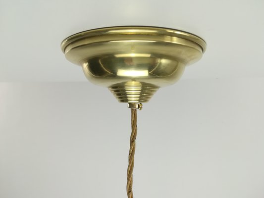 Italian Hanging Lamp with Opal Glass Shade, 1950s-KDB-1358169