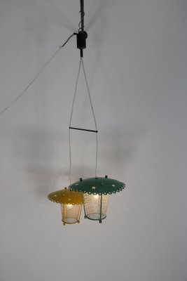 Italian Hanging Lamp with Two Lanterns, 1950s-AA-1703282