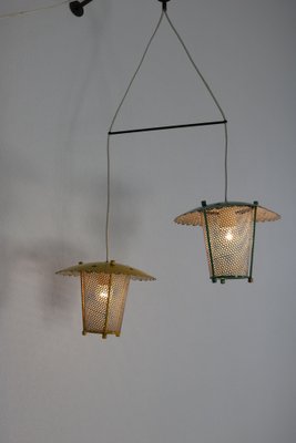 Italian Hanging Lamp with Two Lanterns, 1950s-AA-1703282