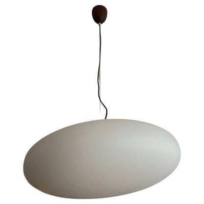 Italian Hanging Light in Opaline Glass and Brass by Gaetano Sciolari for Stilnovo, 1950s-KKZ-1814367