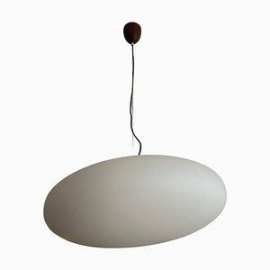 Italian Hanging Light in Opaline Glass and Brass by Gaetano Sciolari for Stilnovo, 1950s-KKZ-1814367