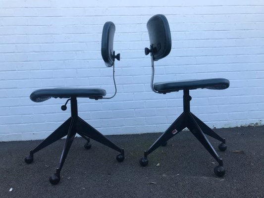 Italian Height-Adjustable Side Chairs by Velca Legnano for Jules Wabbes, 1960s, Set of 2-XQY-857371