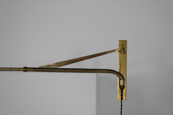 Italian Height-Adjustable Swivel Telescope Wall Lamp, 1950s-AA-1775306