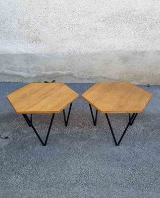 Italian Hexagonal Coffee Tables by Gio Ponti for Isa Bergamo, Italy, 1950s, Set of 2-PUG-2028145