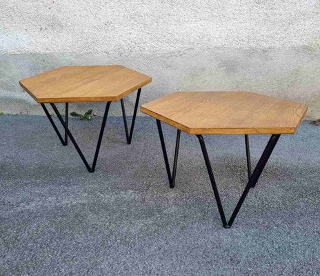 Italian Hexagonal Coffee Tables by Gio Ponti for Isa Bergamo, Italy, 1950s, Set of 2-PUG-2028145