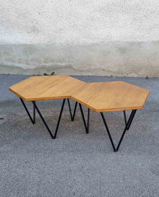 Italian Hexagonal Coffee Tables by Gio Ponti for Isa Bergamo, Italy, 1950s, Set of 2-PUG-2028145