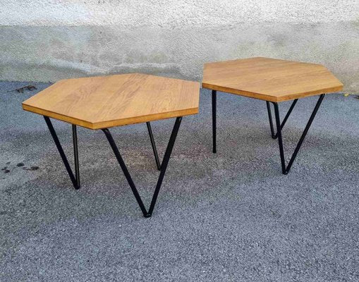 Italian Hexagonal Coffee Tables by Gio Ponti for Isa Bergamo, Italy, 1950s, Set of 2-PUG-2028145