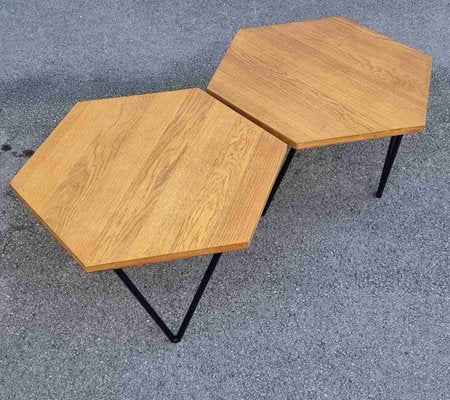 Italian Hexagonal Coffee Tables by Gio Ponti for Isa Bergamo, Italy, 1950s, Set of 2-PUG-2028145