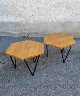 Italian Hexagonal Coffee Tables by Gio Ponti for Isa Bergamo, Italy, 1950s, Set of 2-PUG-2028145