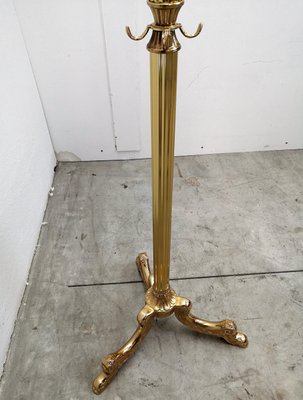 Italian Hollywood Regency Brass Floor Coat Rack, 1980s-EUP-781924