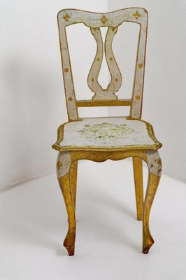 Italian Hollywood Regency Chair in Wood & Gilt-ESB-1376924