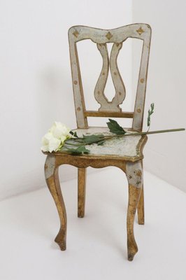 Italian Hollywood Regency Chair in Wood & Gilt-ESB-1376924