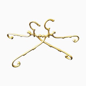 Italian Hollywood Regency Solid Brass Coat Hangers, 1980s, Set of 4-EUP-781832