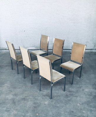 Italian Hollywood Regency Style Modernist Dining Chairs, 1970s, Set of 6-RQV-1794533