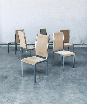 Italian Hollywood Regency Style Modernist Dining Chairs, 1970s, Set of 6-RQV-1794533