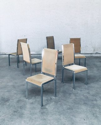 Italian Hollywood Regency Style Modernist Dining Chairs, 1970s, Set of 6-RQV-1794533