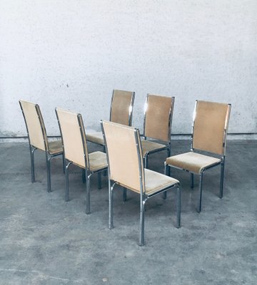 Italian Hollywood Regency Style Modernist Dining Chairs, 1970s, Set of 6-RQV-1794533