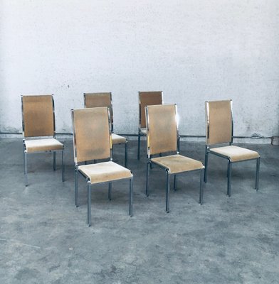 Italian Hollywood Regency Style Modernist Dining Chairs, 1970s, Set of 6-RQV-1794533