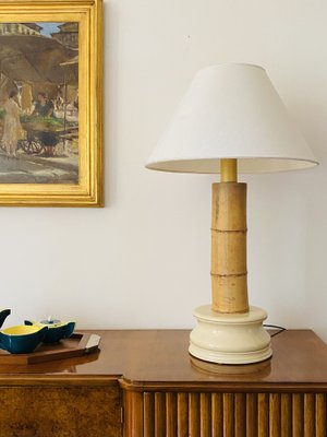 Italian Hollywood Regency Table Lamp in Bamboo for RCM, 1970s-TXN-1354505