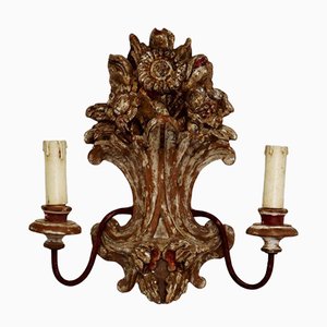 Italian Hollywood Regency Wall Lamp in Giltwood-ESB-1376892