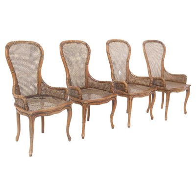 Italian Imitation Bamboo and Rattan Chairs by Giorgetti, Set of 4-RCE-1099512