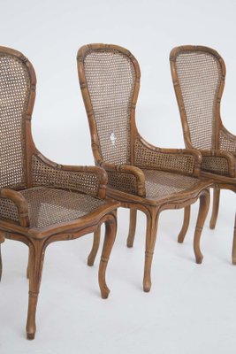 Italian Imitation Bamboo and Rattan Chairs by Giorgetti, Set of 4-RCE-1099512