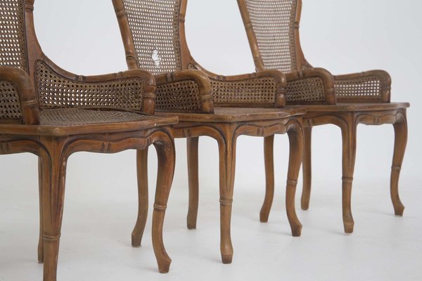 Italian Imitation Bamboo and Rattan Chairs by Giorgetti, Set of 4-RCE-1099512