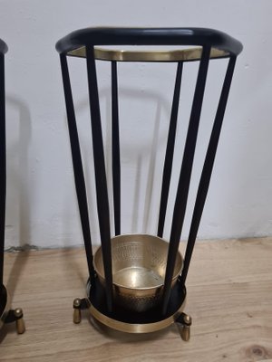 Italian Iron and Brass Umbrella Stand, 1960s-HQI-1125372