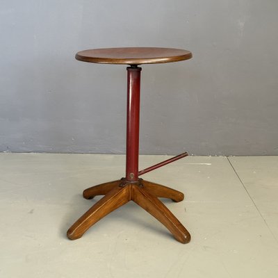 Italian Iron and Wood Stool, 1960s-YMJ-1823419