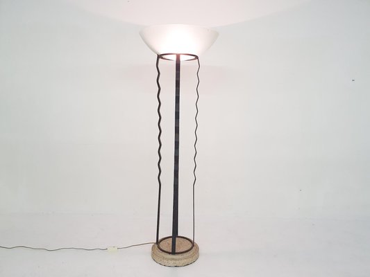 Italian Iron Stone and Glass Floor Light-ZO-1116151