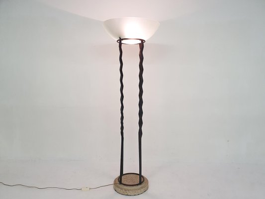 Italian Iron Stone and Glass Floor Light-ZO-1116151