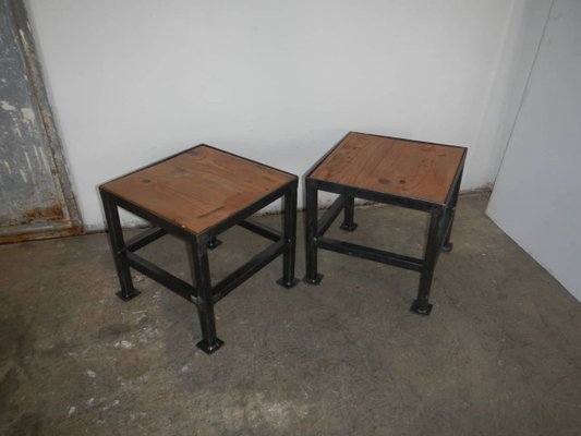 Italian Iron Stools, 1970s, Set of 2-WWQ-741747